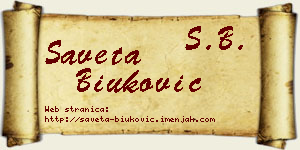 Saveta Biuković vizit kartica